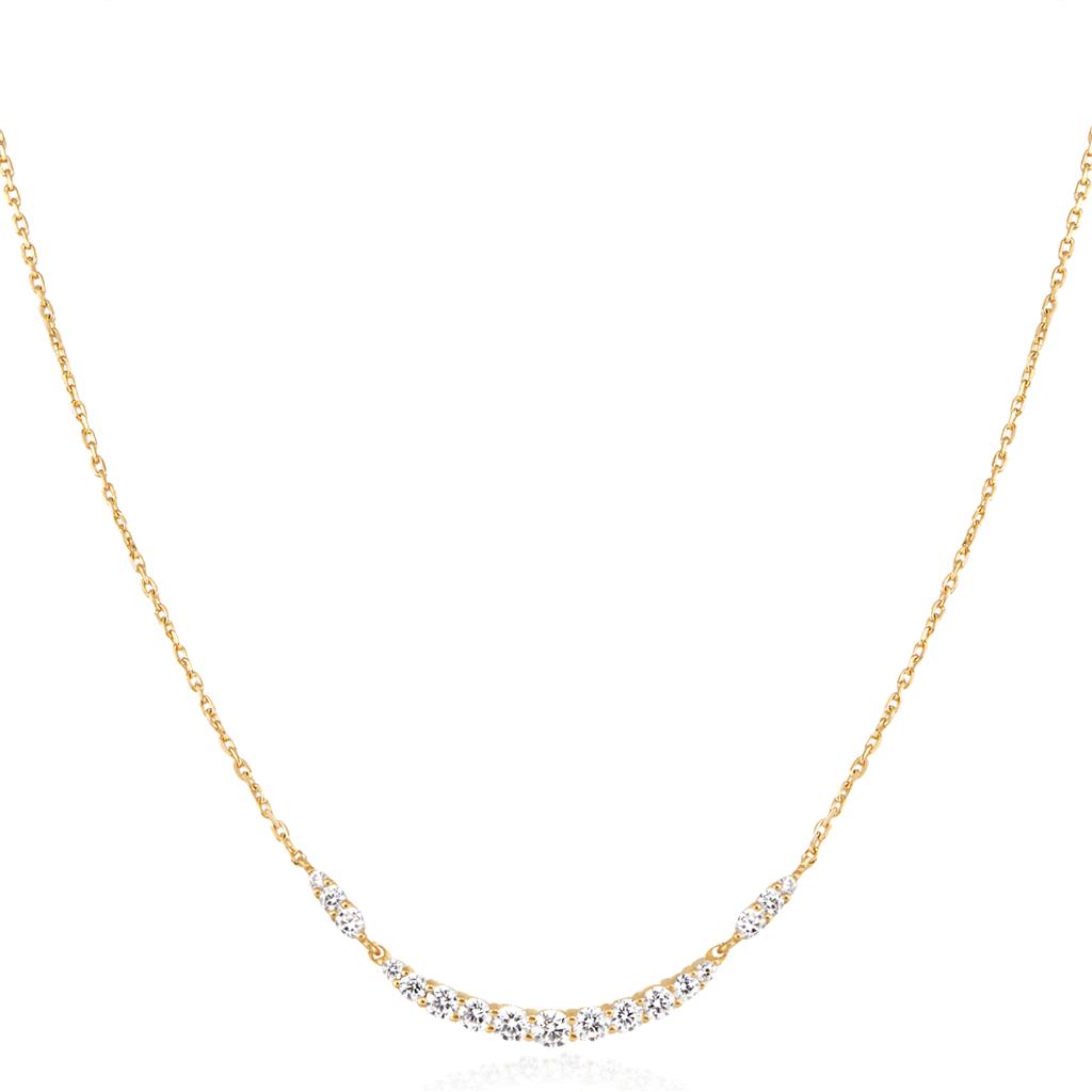 Gold Arc Pav� Necklace