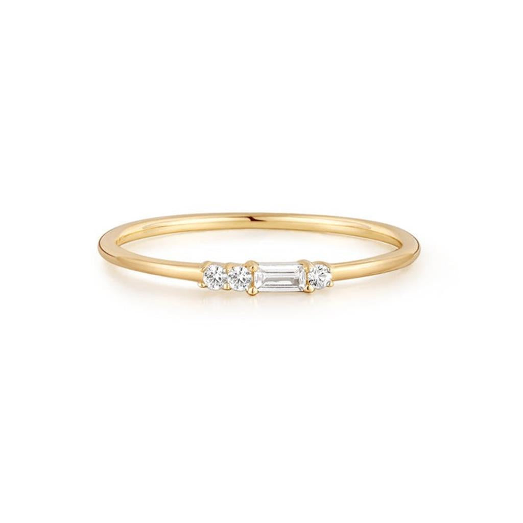 Selena | Baguette and Round White Sapphire Ring