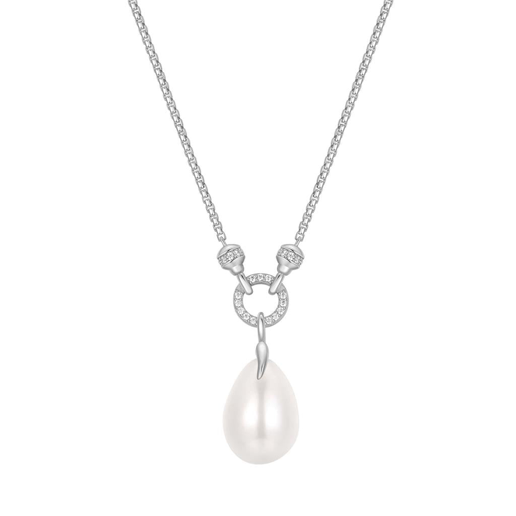 Silver Linked Shell Pearl Drop