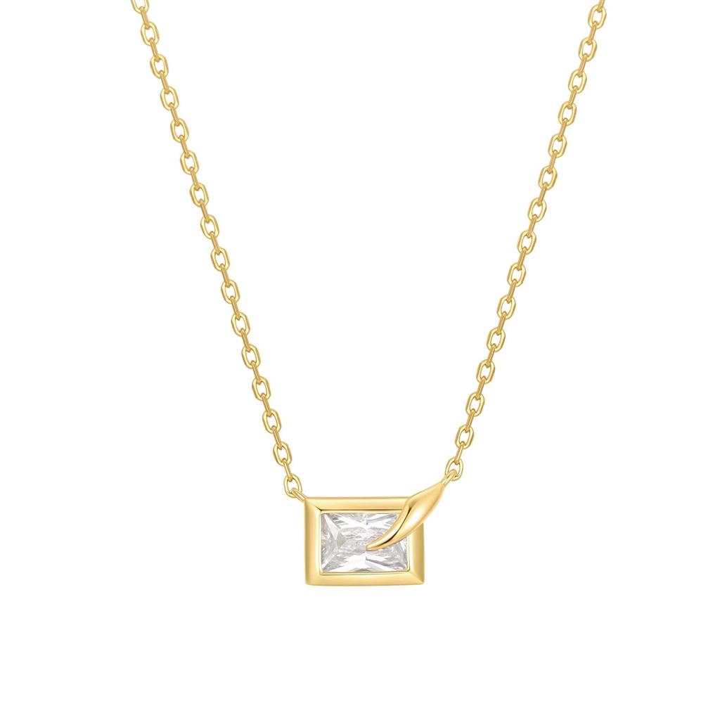 Gold Sparkling Bezel-Set Cube