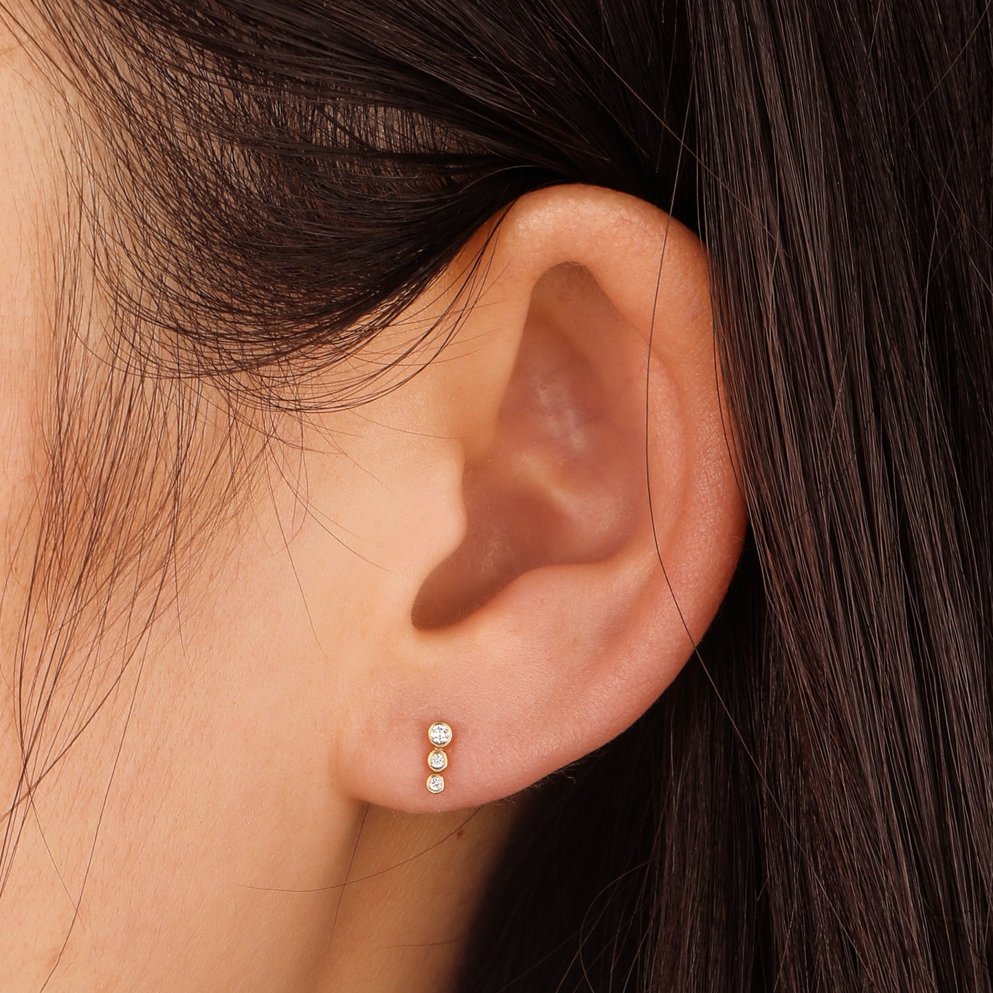 BEY Graduated Bezel Diamond Studs