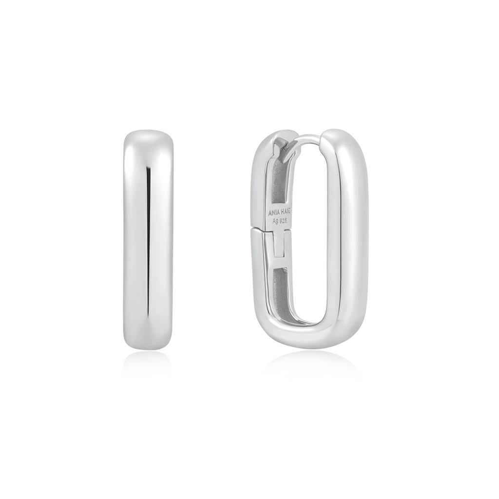 Silver Wide Paper Clip Earring