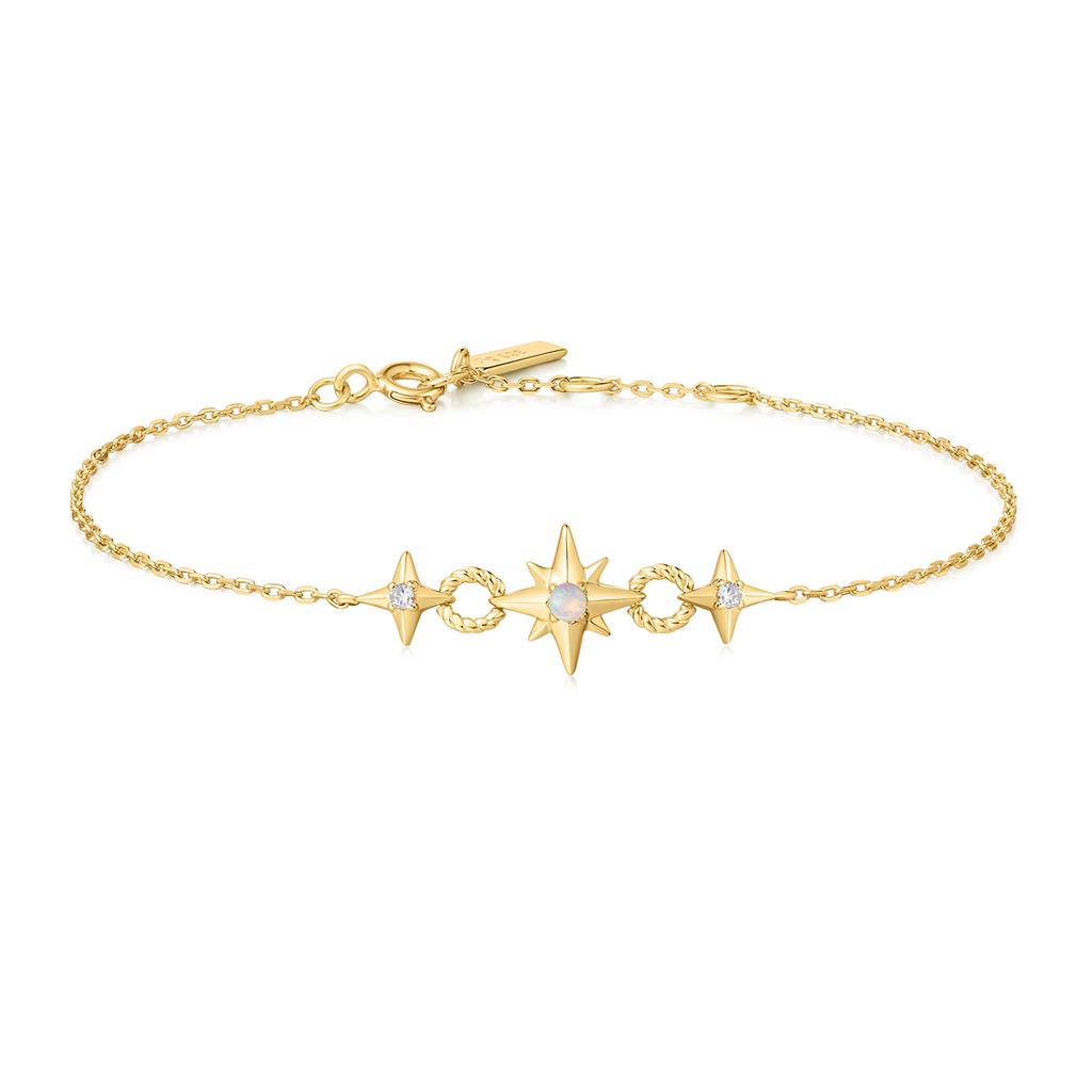 Gold Linked Star Bracelet