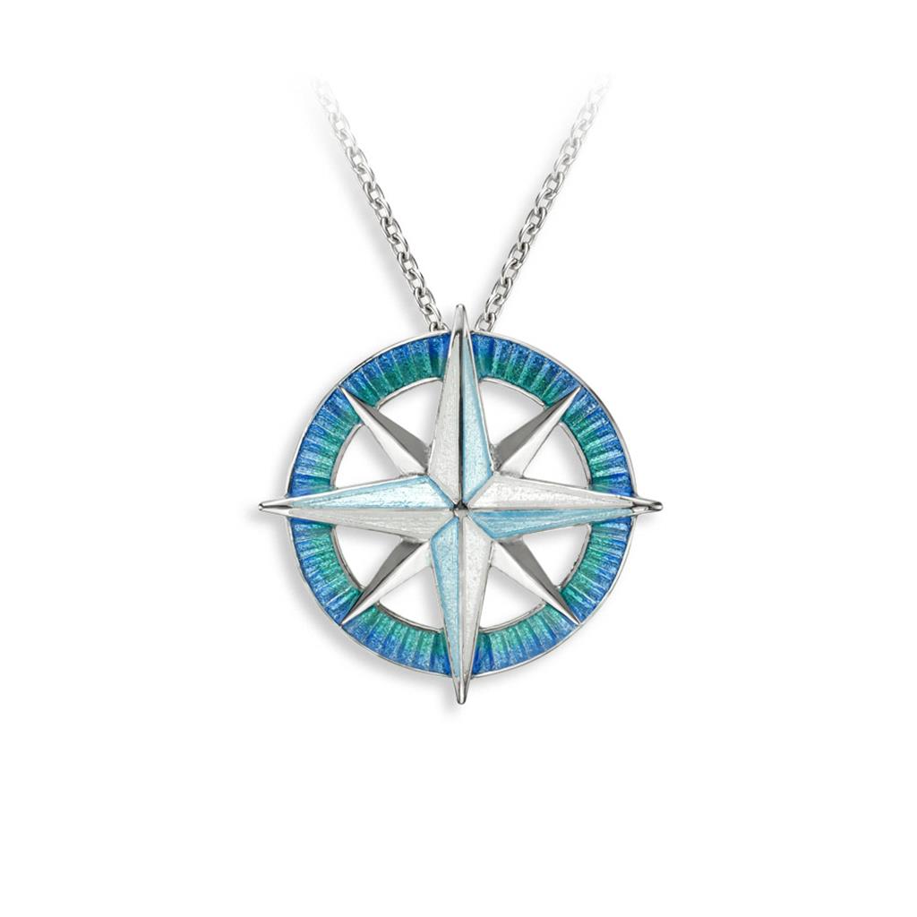 Sterling silver teal compass n