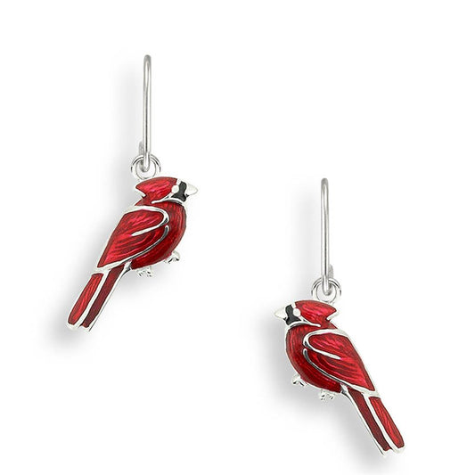 Cardinal Enamaled Wire Earrings