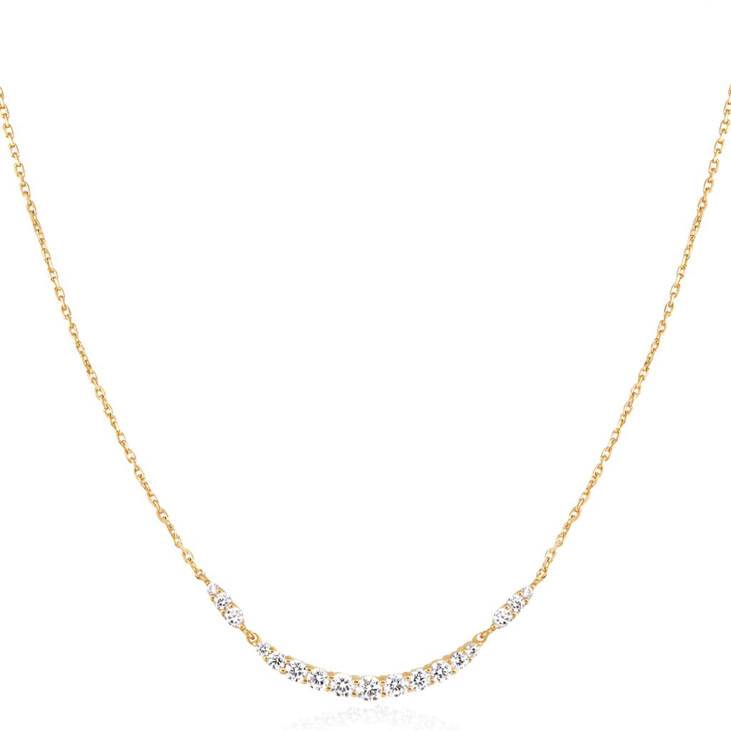 Gold Arc Pav� Necklace