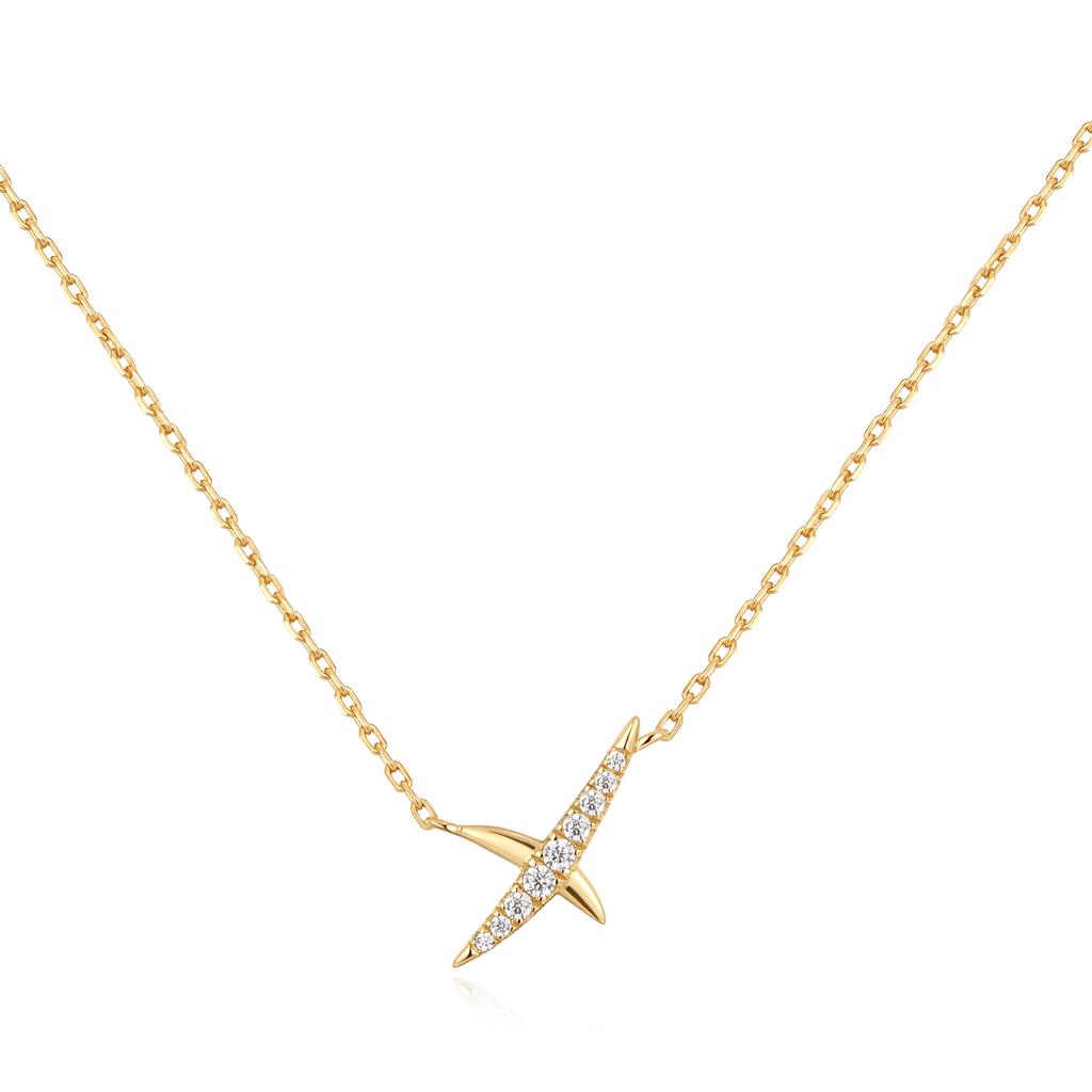 Gold Kiss Pav� Necklace