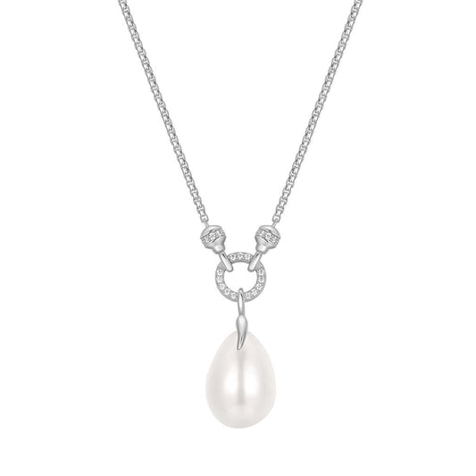 Silver Linked Shell Pearl Drop