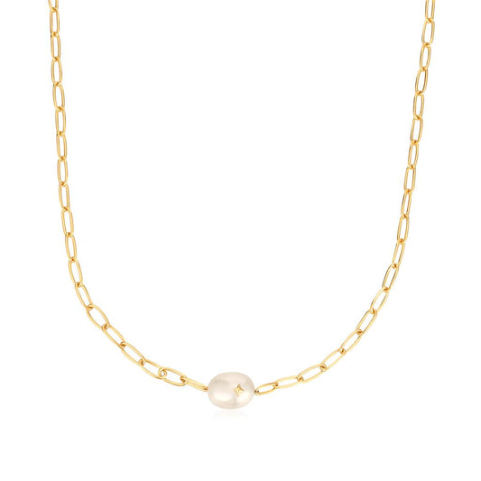 Pearl Sparkle Chunky Chain Necklace