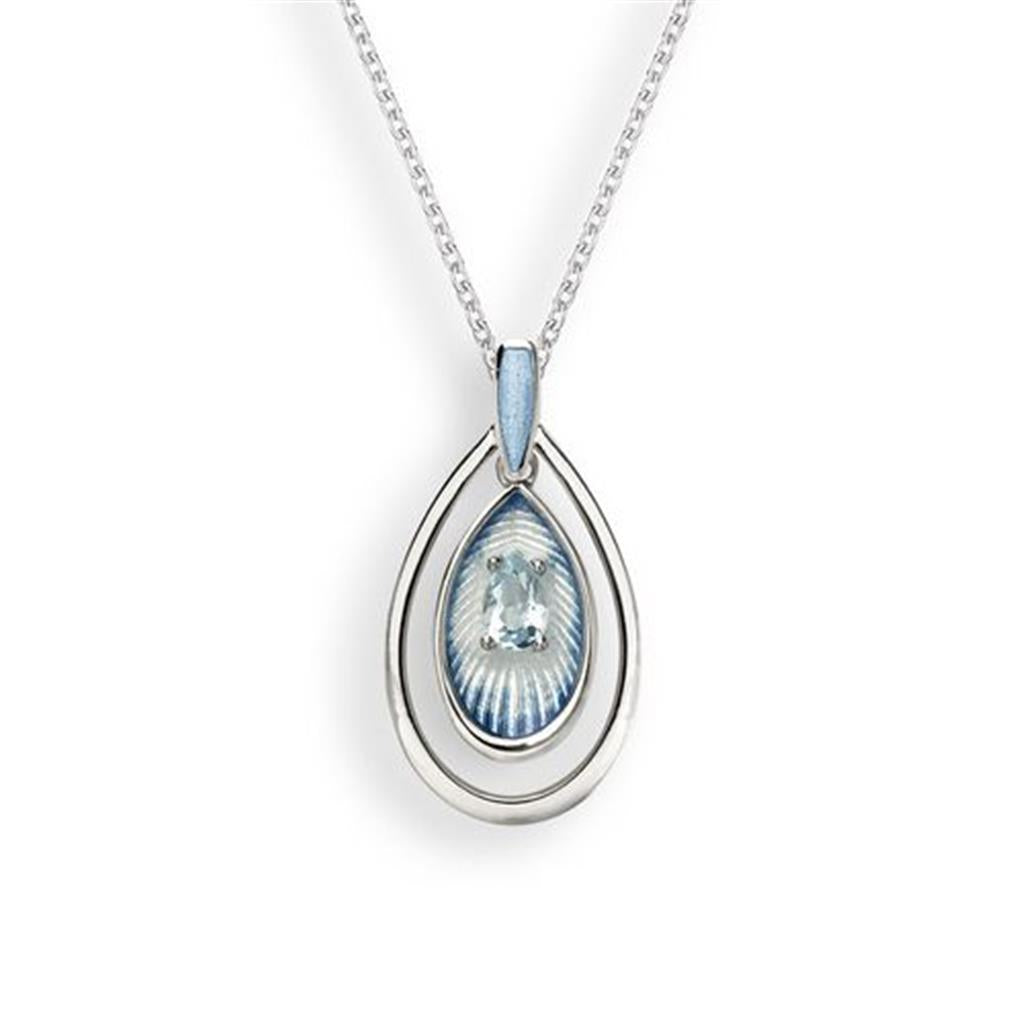 Blue Topaz Enameled Necklace