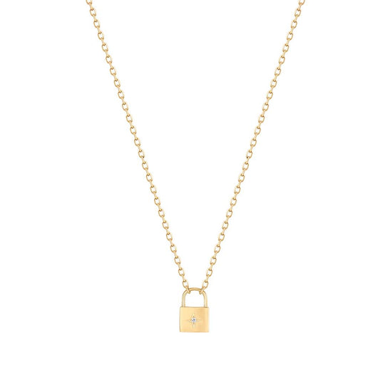 REHANA | Diamond Padlock Necklace