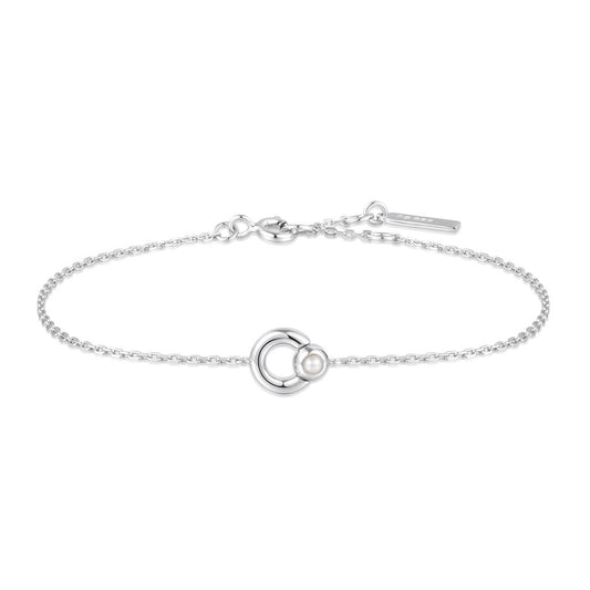 Silver Hoop Freshwater Pearl B