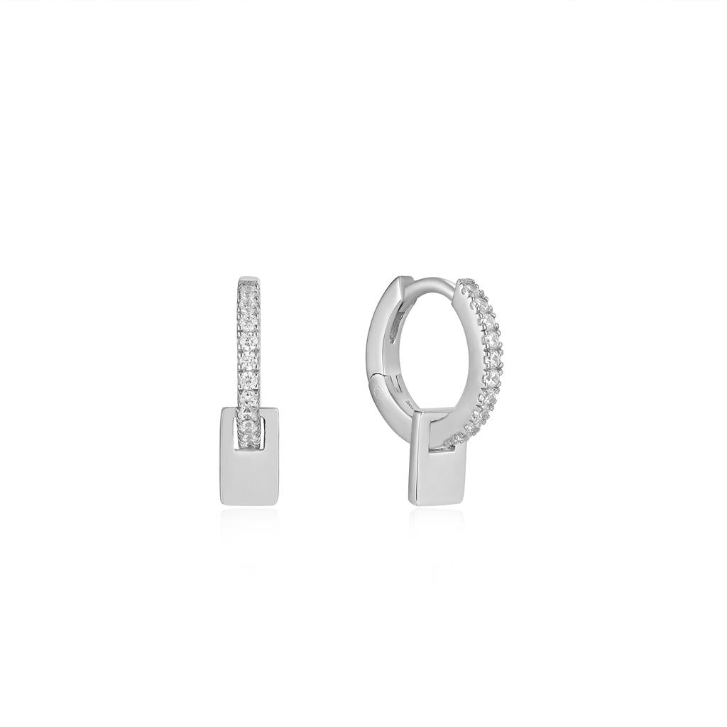 Glam Pendant Huggie Hoop Earri