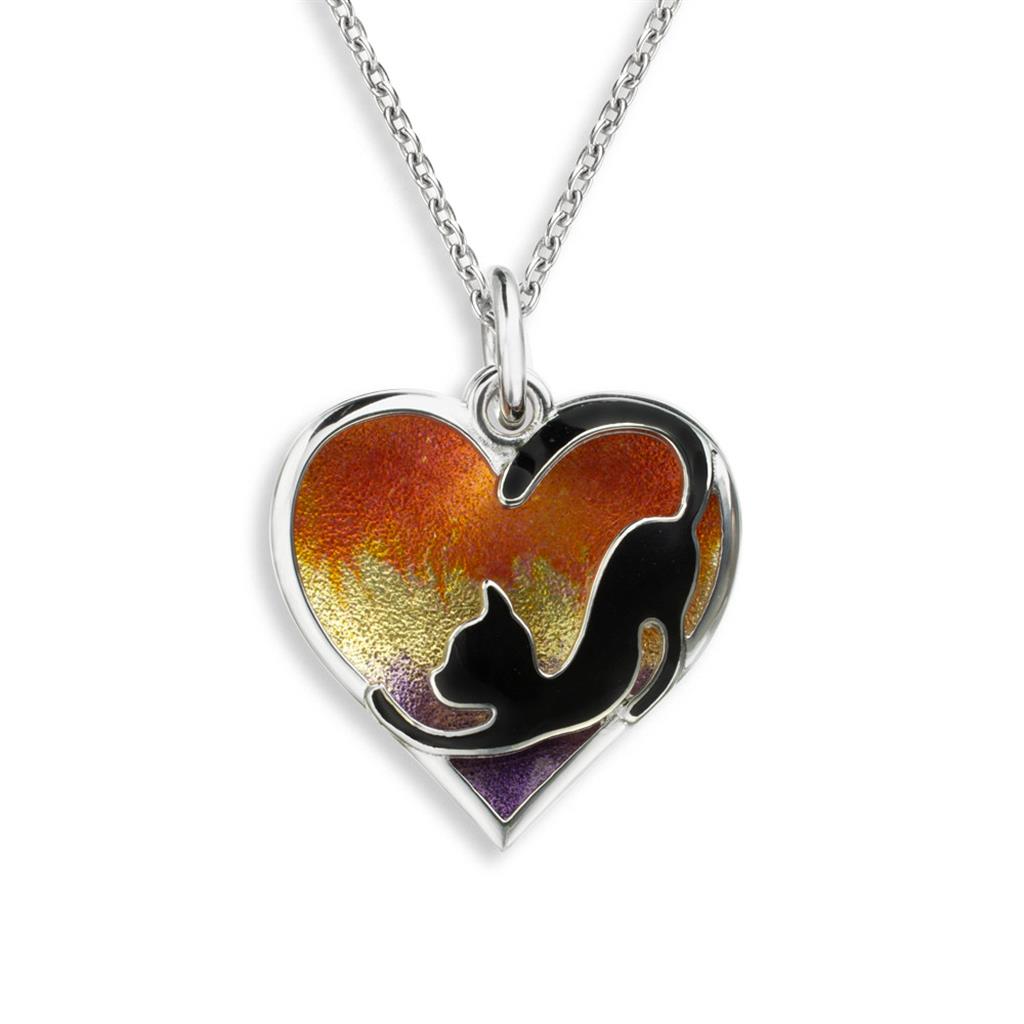 Enameled Car heart necklace