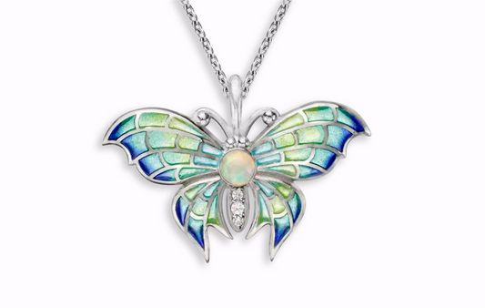 Sterling Silver Opal Butterfly