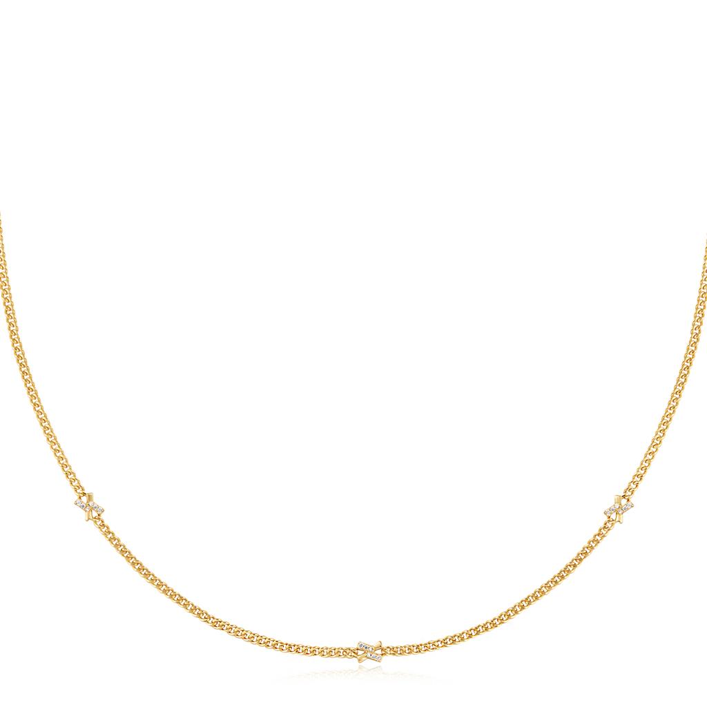 Gold Cross Station Necklace