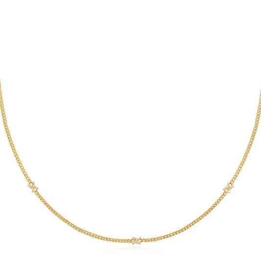 Gold Cross Station Necklace