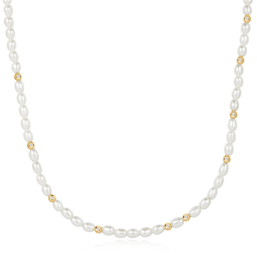 Gold Freshwater Pearl and Whit