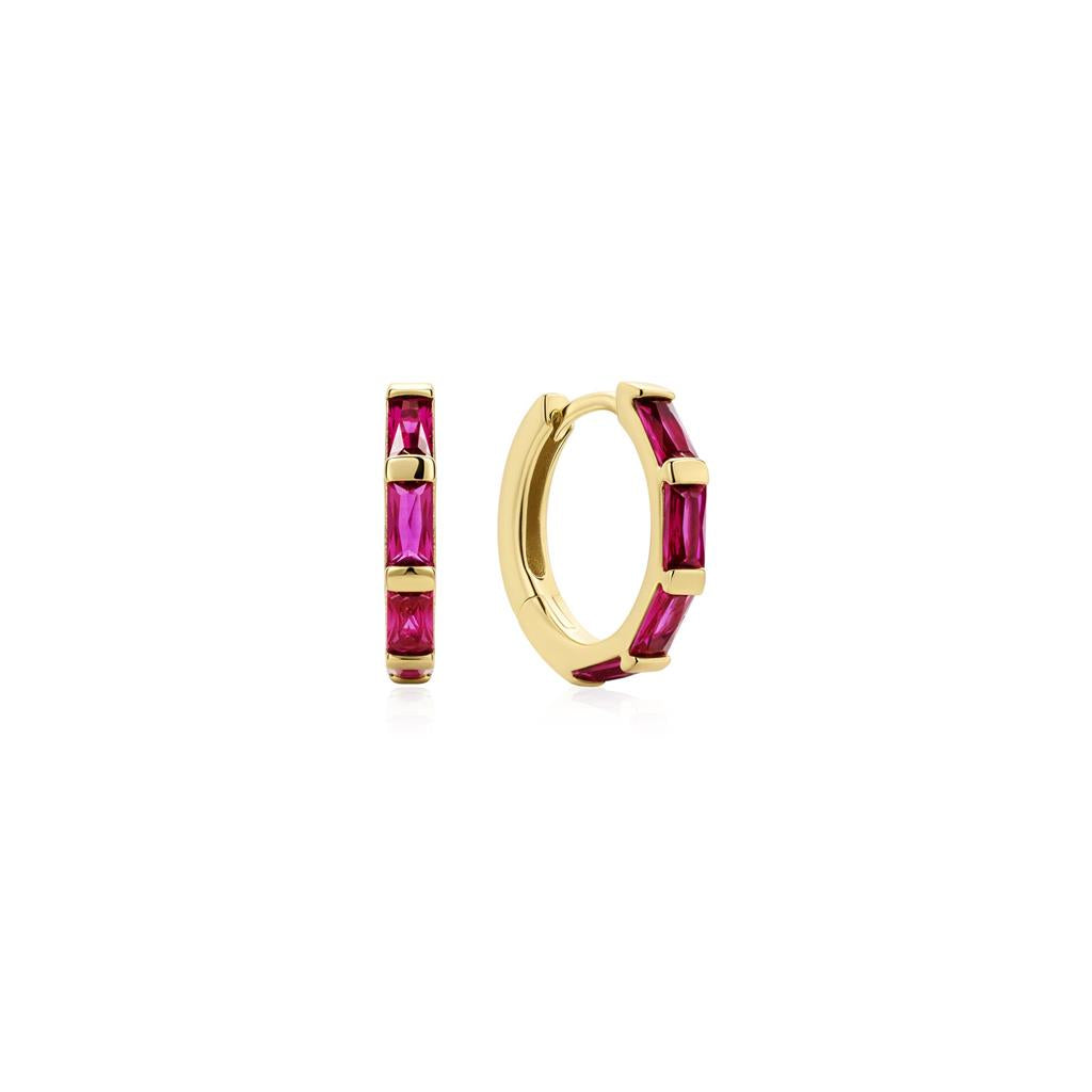 Gold Ros� Holiday Huggie Hoop