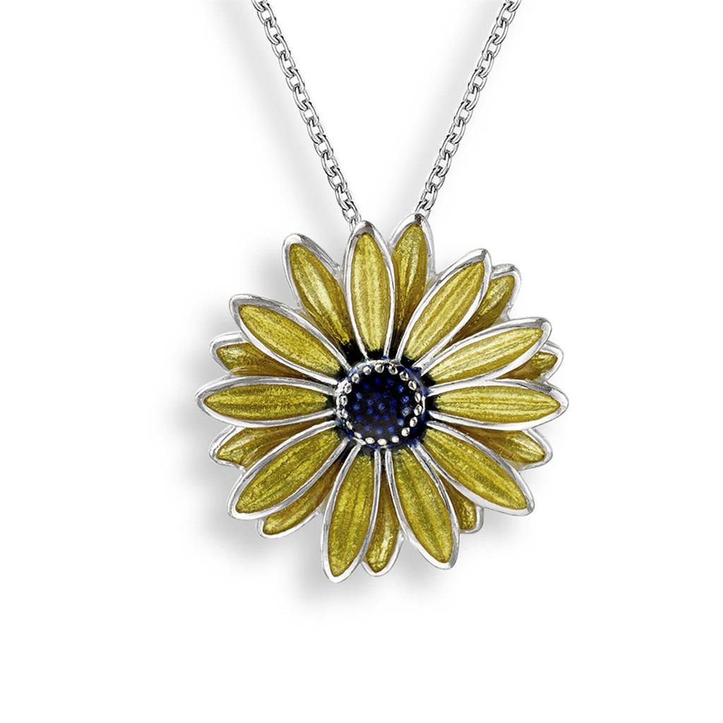 Black-Eyed Susan Enameled Necklace