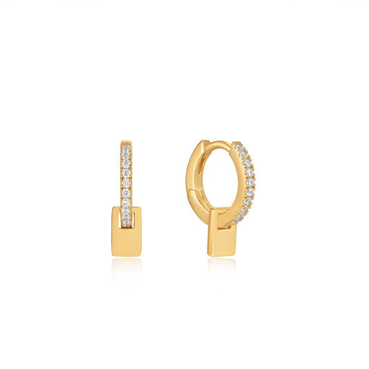 Glam Pendant Huggie Hoop Earrings