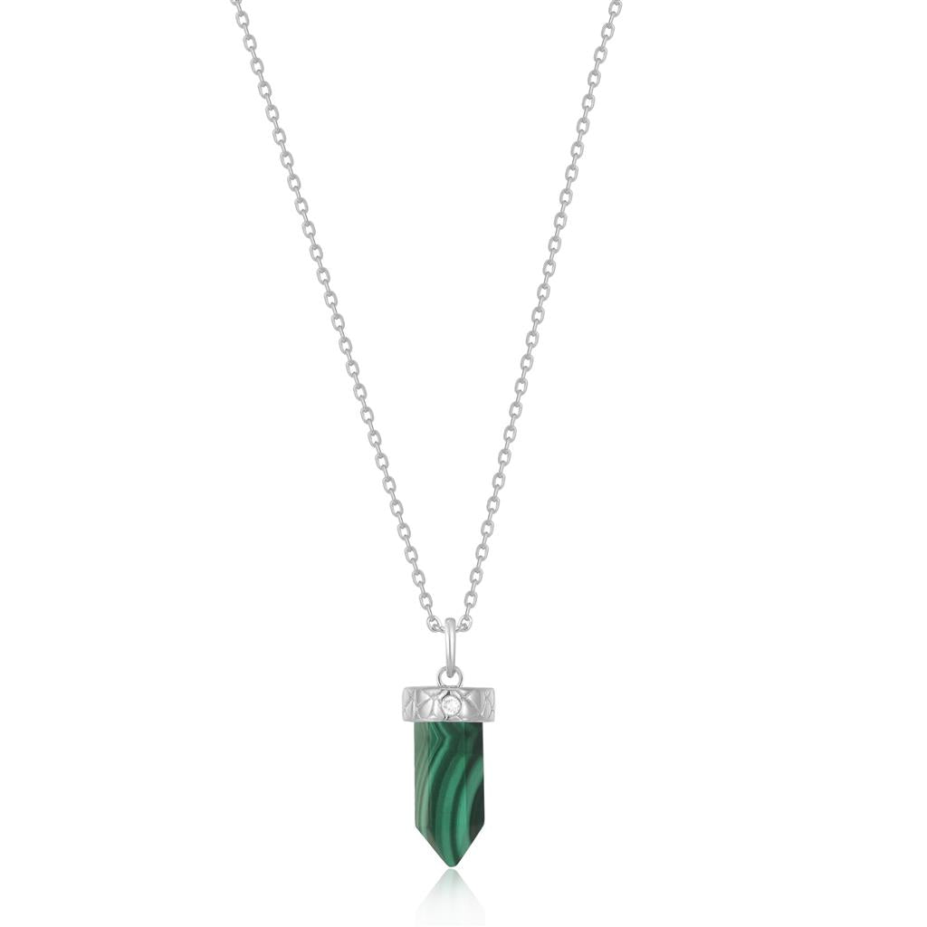 Malachite Point Pendant Necklace