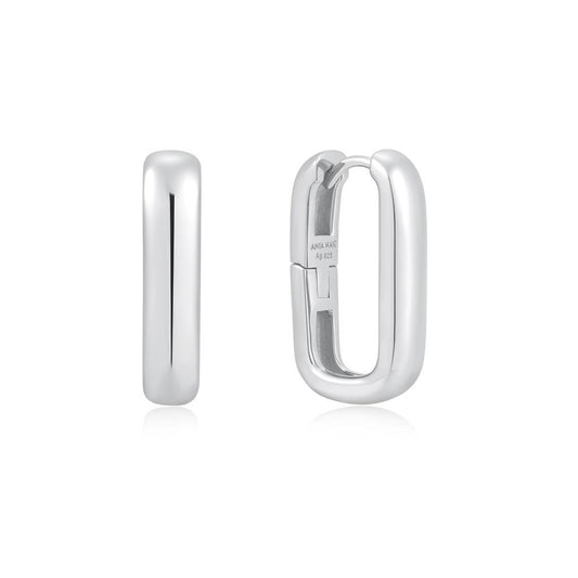 Silver Wide Paper Clip Earring