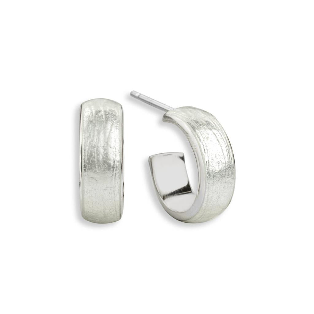 Enameled White Huggie Hoop Earrings