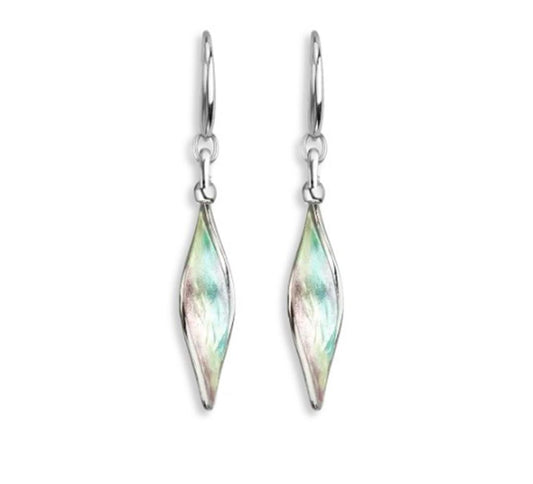 Green Aurora Enameled Earrings