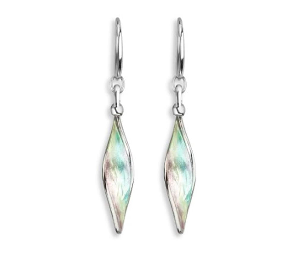 Green Aurora Enameled Earrings