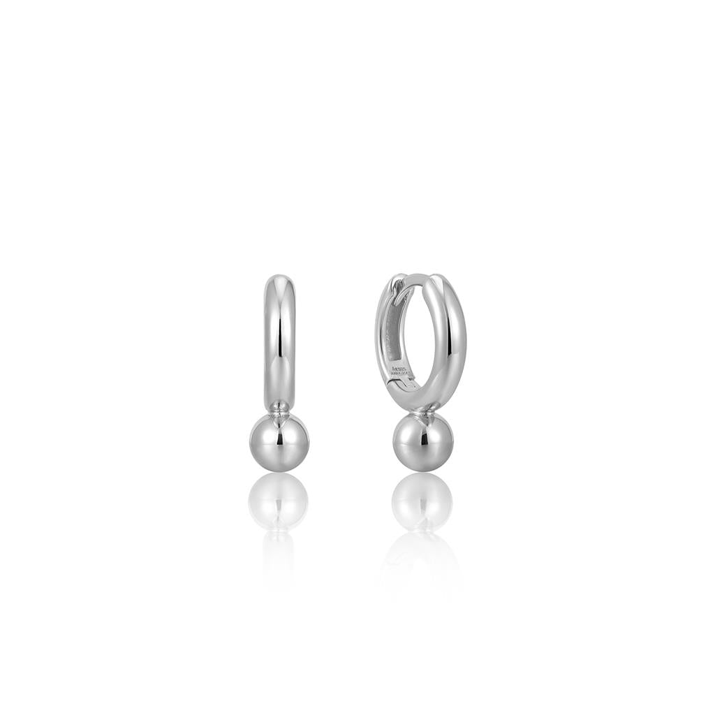 Orb Drop Huggie Hoop Earrings