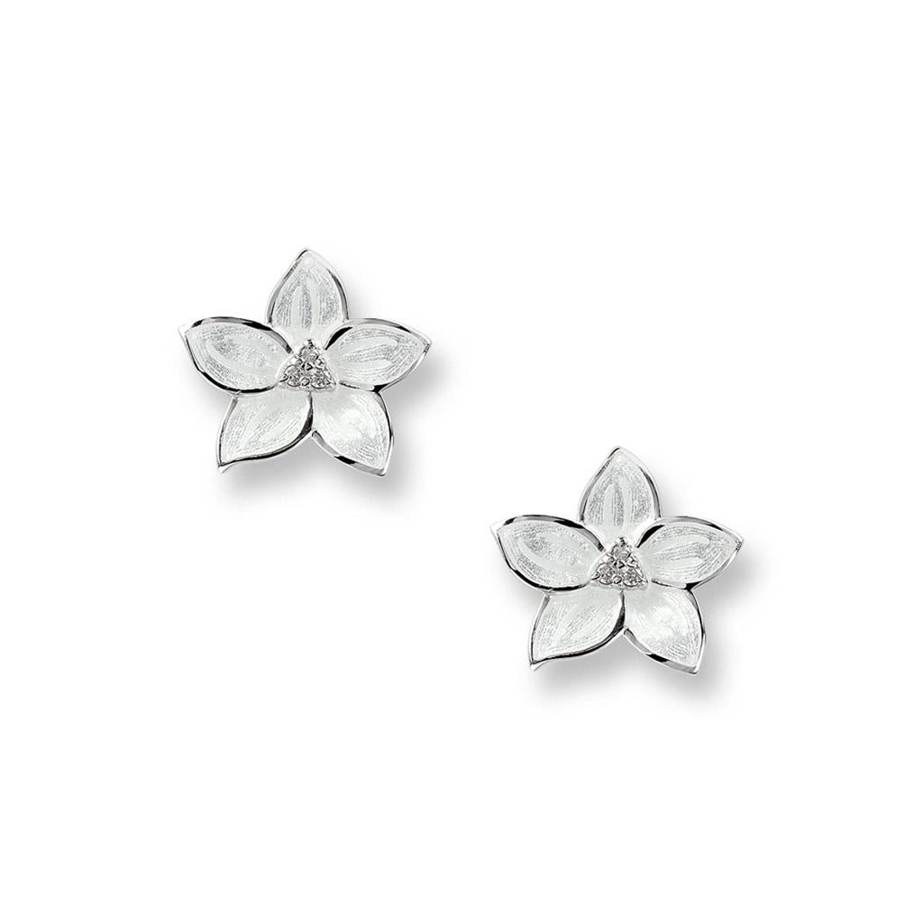 Nicole Barr White Stephanotis Post Earrings