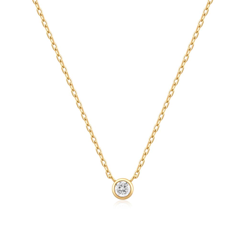 Gold Round Solitaire Cubic Zir