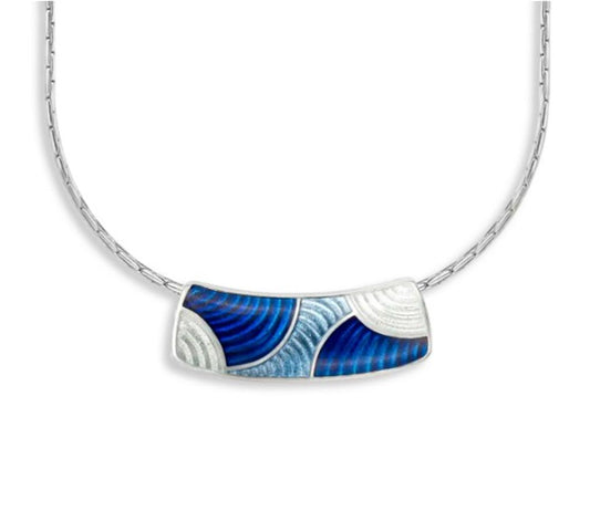 Blue Enamaled Rio Tube Necklace