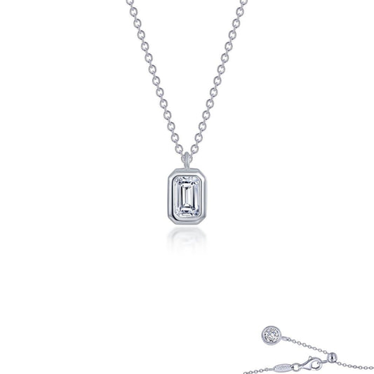 Bezel-set Emerald-Cut Solitair