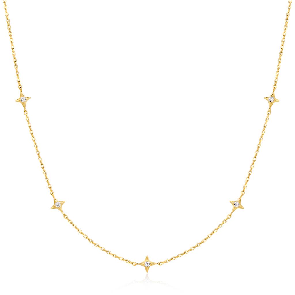 Gold Stars Station Necklace