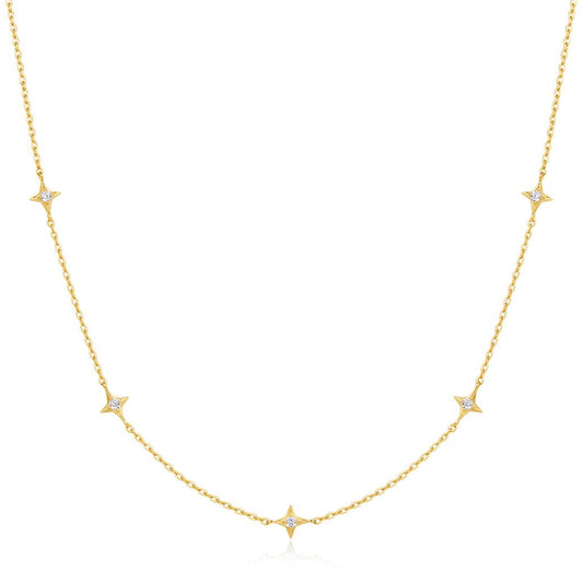 Gold Stars Station Necklace