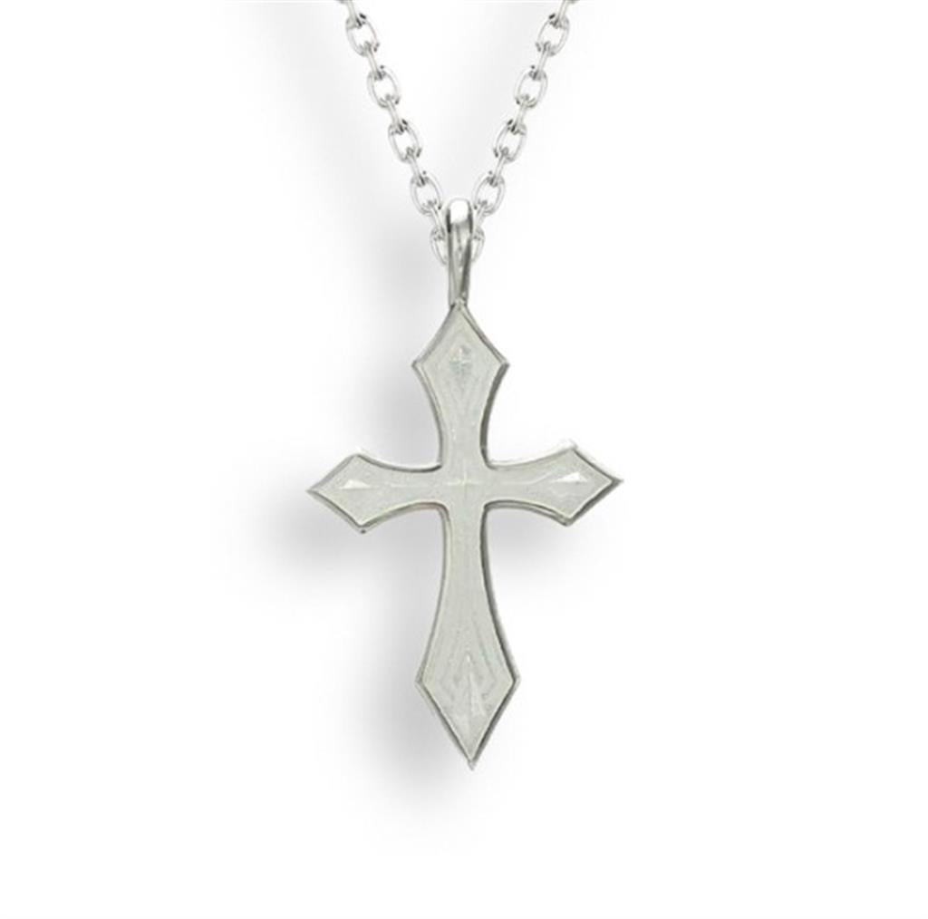 Nicole Barr White Enameled Cross