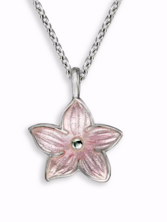 Pink 5-Petal Flower Necklace.