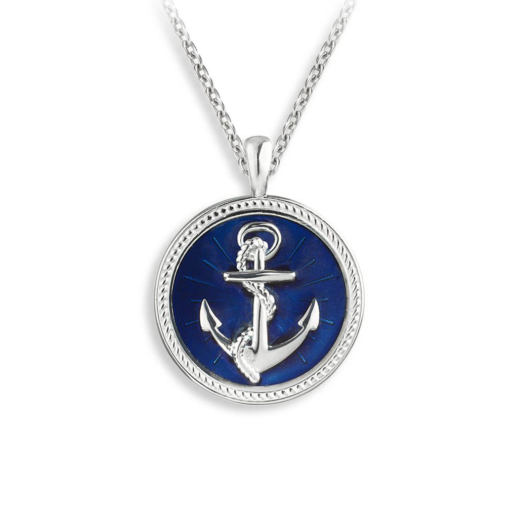 Nicole Barr Enameled Anchor Necklace