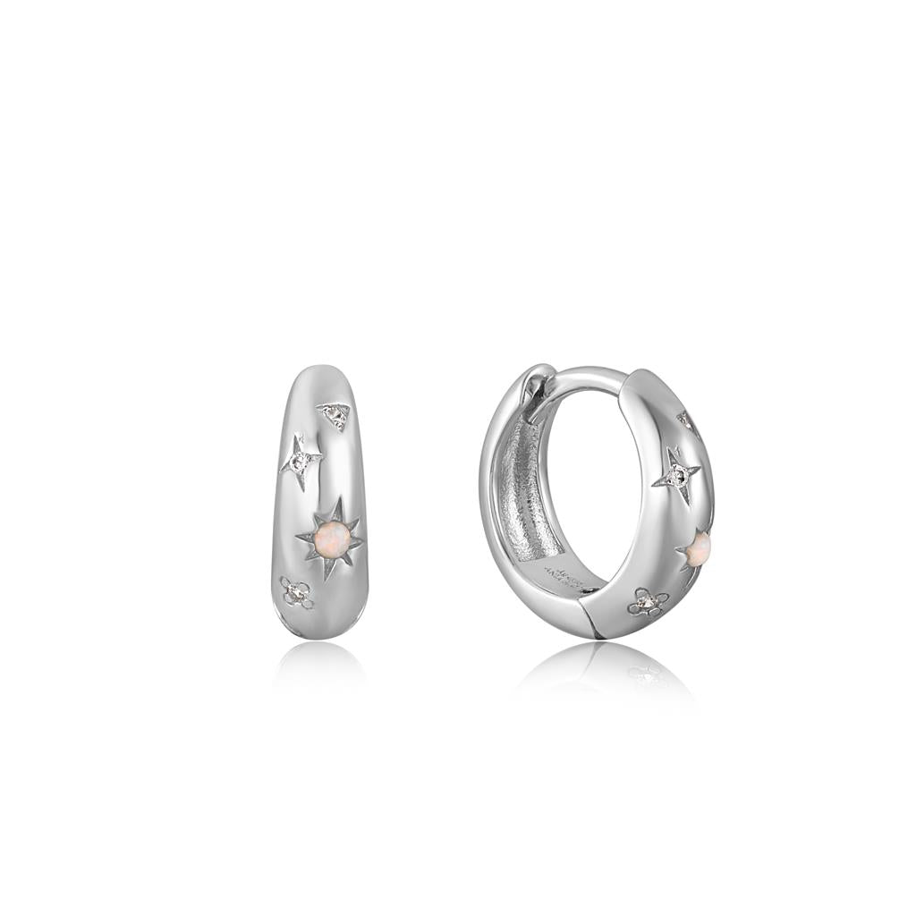 Starry Kyoto Opal Huggie Hoop Earrings