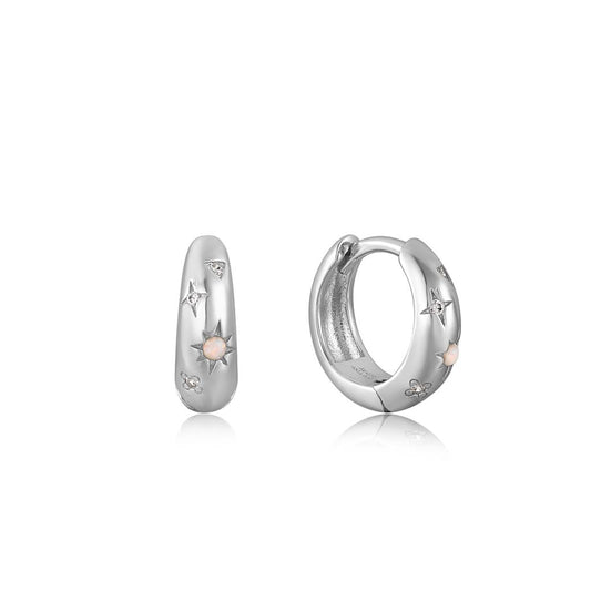 Starry Kyoto Opal Huggie Hoop Earrings